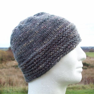 Mens Wool Hat Pattern KNITTING PATTERN for Simple Winter Beanie Gift for Men Handmade Birthday Present Fathers Day  Knit Round/BURREN Beanie
