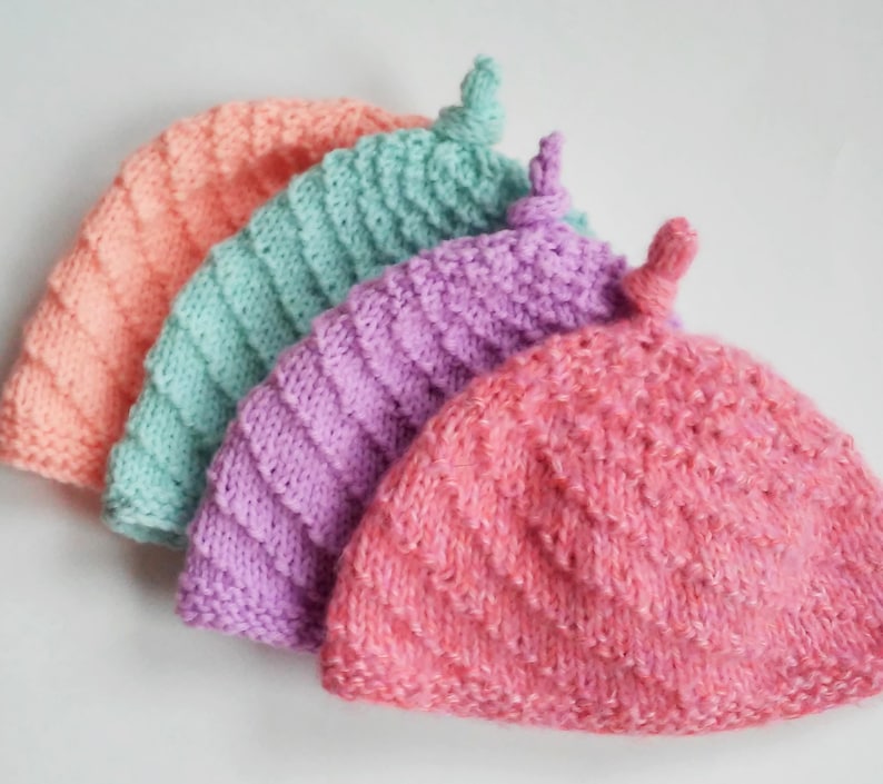 Baby Beanie Hat KNITTING PATTERN SWIRLS Childrens Hat Baby Etsy