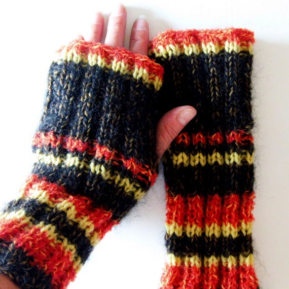 Fingerless Glove Pattern Easy Glove Knitting Pattern Striped Gloves Gift For Girl Boy Teenager Simple Armwarmers Girls Gift Christmas Gift