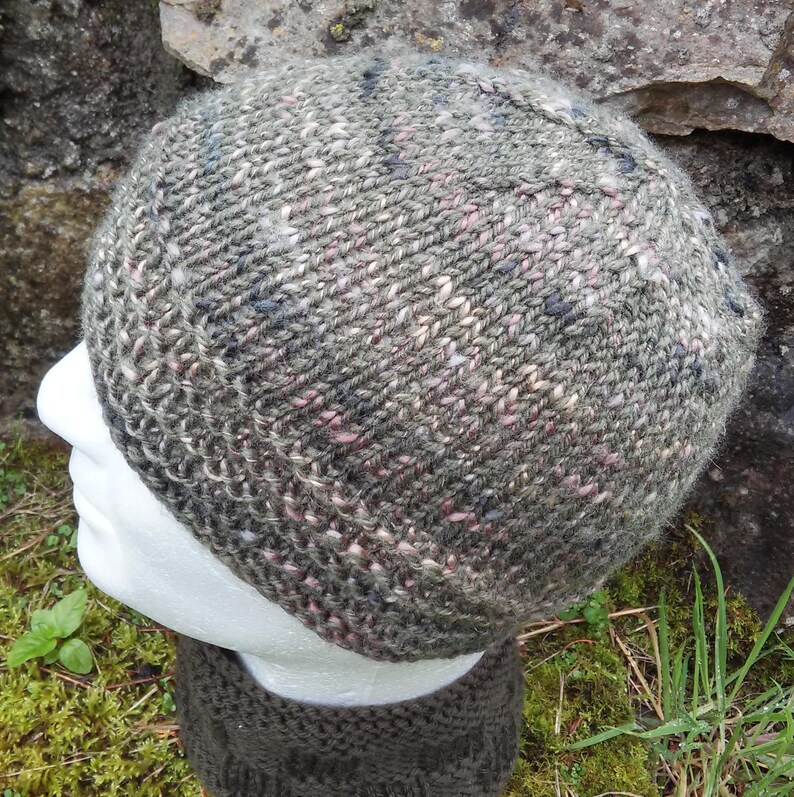 Mens Wool Hat Pattern KNITTING PATTERN for Simple Winter Beanie Gift for Men Handmade Birthday Present Fathers Day Knit Round/BURREN Beanie image 9