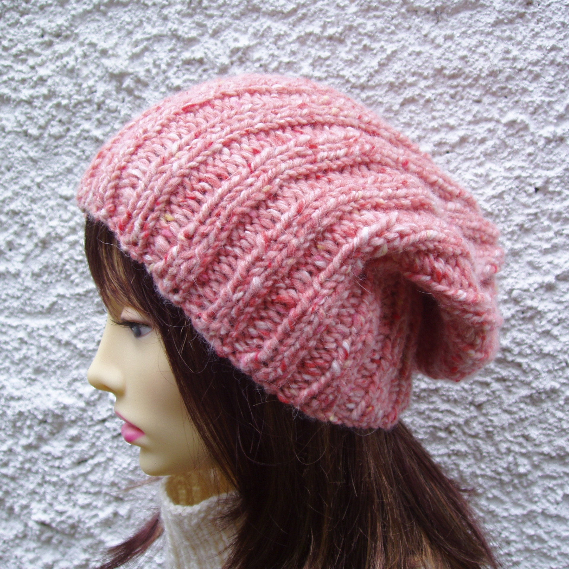 Easy BEANIE PATTERN Womens Chunky Knit Slouch Hat Quick Knit Hat Gift ...