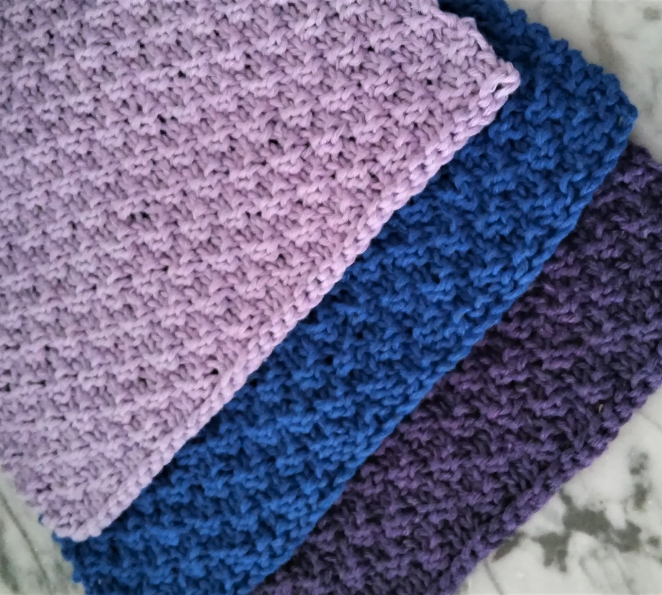 Facecloth KNITTING PATTERNS Cotton Washcloths 3 Designs Handmade