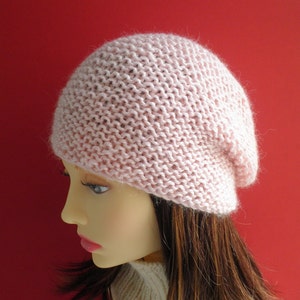 SLOUCHY Hat PATTERN Womens Beanie Knitting Pattern Gift for Women Christmas Bestfriend Sister Daughter Easy Slouch Hat Knit Flat / OCEAN