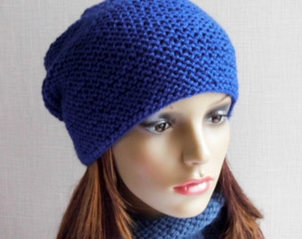 Slouchy Beanie Knitting Pattern – Easy Knit Winter Hat (PDF Pattern) - Etsy