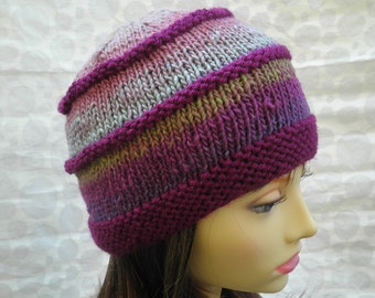 KNITTING PATTERN / VERMONT/ Womens Noro Wool Hat/ Knit in the Round/ Woolen Winter Knit Hat Pattern/ Autumn Fall Hat