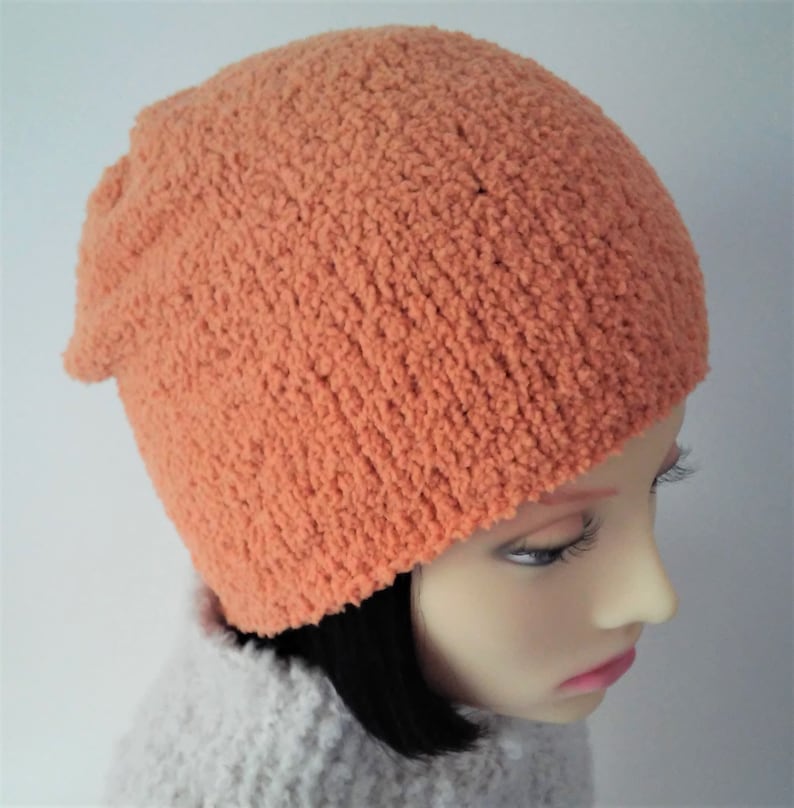 Womens Knit Beanie Supersoft Chemo Hat Chenille Yarn Slouch Hat