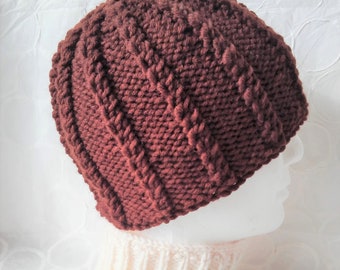 CABLE BEANIE MUSTER Einfache Strickanleitung Herren Jungen Beanie Geschenk für Männer Einfache Wintermütze Damen Wollmütze Handmade Weihnachtsgeschenk / Lorcan