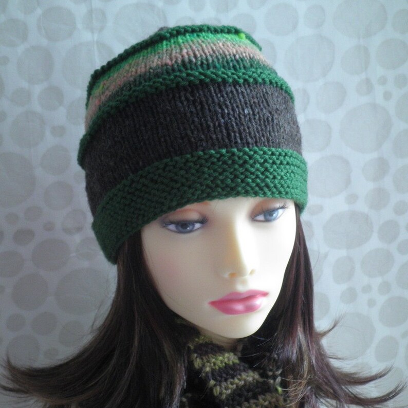 KNITTING PATTERNS Women Boho Knit Beanie Handmade Gift for Her Mom Sister Birthday Gift Instant Digital Download UniqueGradient Yarn VERMONT