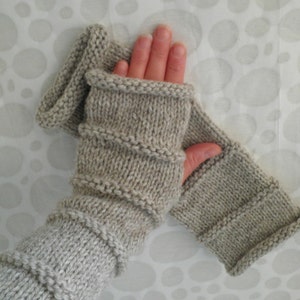 KNITTING PATTERN OSLO Fingerless Knit Gloves for Men and Women 3 Sizes and 3 lengths Knit Straight