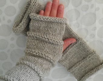 KNITTING PATTERN OSLO Fingerless Knit Gloves for Men and Women 3 Sizes and 3 lengths Knit Straight