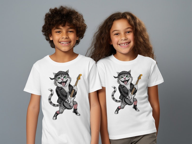 Rocker Cat Shirt PNG, Cat Playing Guitar T-shirt PNG, Cat Guitar Shirt ...