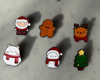 PIN Christmas Pins, Santa Pin, Snowman Pine, Reindeer Pin, Gingerbread man Pin, Christmas Tree Pin
