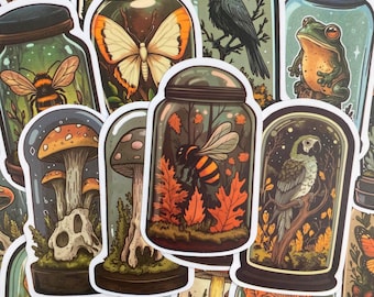 Apothecary Stickers 50 PCS, Witch Potion Bottle Sticker, Cottagecore Journal Stickers, Gothic Nature Mystical Decals, Scrapbooking Laptop