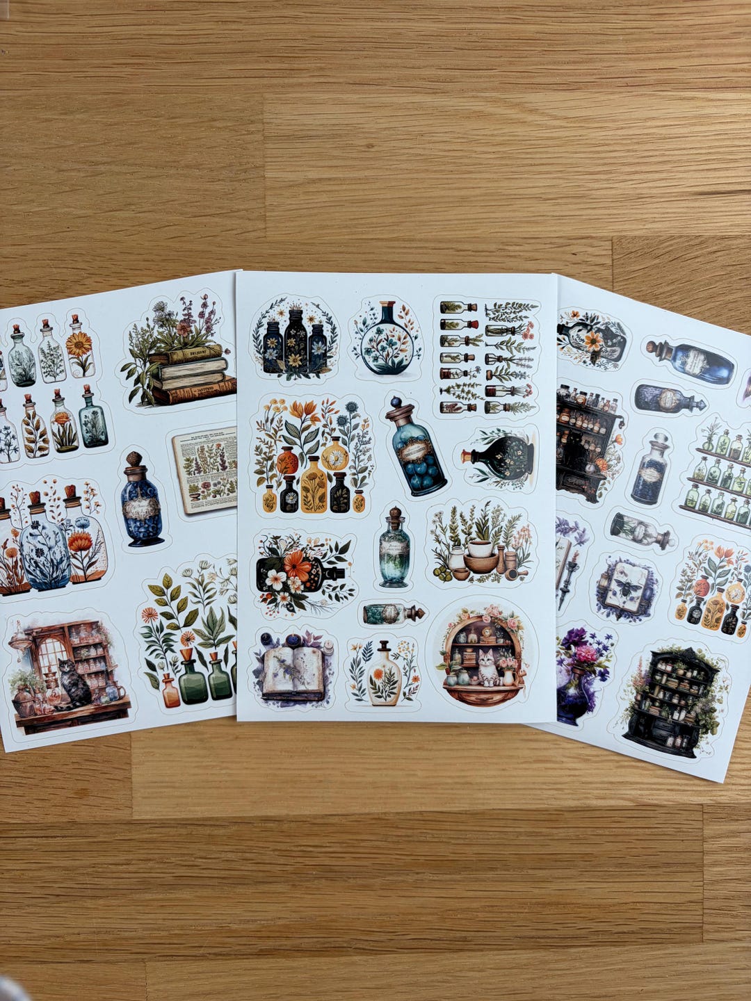 Watercolour Potion Sticker Sheet | Cottagecore Botanical Stickers ...