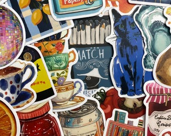 50 PCS Coastal European Stickers, Summer Stickers, Ocean Stickers, Mediterranean Stickers, Fruit Stickers