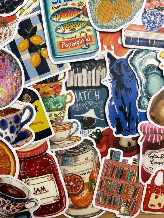50 PCS Coastal European Stickers, Summer Stickers, Ocean Stickers, Mediterranean Stickers, Fruit Stickers