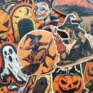 50 PCS Vintage Halloween Stickers, Spooky Fall Decor