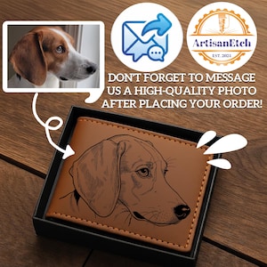 Personalized Dog Photo Crazy Horse Wallet, Custom Dog Design Wallet, Gift for Pet Lovers, Dog Friends Gift, Fathers Day, Wedding, Christmas