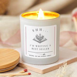 Writing a Bestseller Candle Gift For Writer, Unique Author Gift, Aspiring Author Writing Candle, New Writer Gift, New Book Release