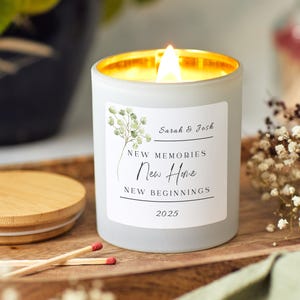 New Home Gift, Personalised Housewarming Candle Gift for Couple, Gifts for home, Moving Gift for Friend, First Home Gift, New Beginnings