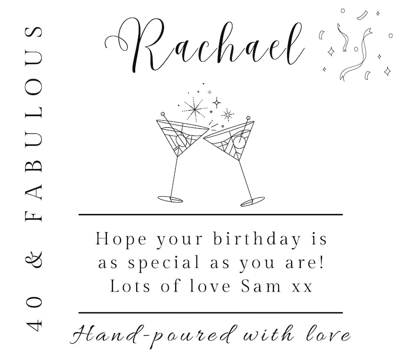 40 and Fabulous Birthday Hamper, 40th Birthday Gifts for Women, Forty & Fabulous Personalised Candle Gift for Her, 40th Birthday Personalised Candle, Funny Candle for Friends 40th, Auntie Gift, Gift under 20, Gift under 30, Sister Gift,