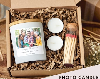 Photo Candle Personalised Birthday Gifts for Her, ANY OCCASION, Luxury Candle Custom Photo Gift, Christmas Candle, Wedding Photo Present