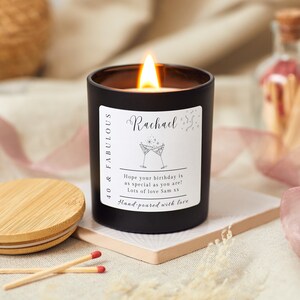 40 and Fabulous Birthday Hamper, 40th Birthday Gifts for Women, Forty & Fabulous Personalised Candle Gift for Her, 40th Birthday Personalised Candle, Funny Candle for Friends 40th, Auntie Gift, Gift under 20, Gift under 30, Sister Gift,