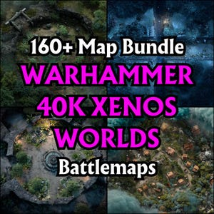 160+ Warhammer 40K Xenos Worlds Map Bundle, RPG Grids, D&D, Tabletop Maps, High Detail, Alien Landschaften, Eldar Ruinen, Tyranid