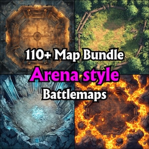 110+ Arena Battlemap Bundle, RPG Battle Grids, D&D, Tabletop Maps, High Detail Arenas, Combat Zones, Fantasy and Sci-Fi, Battlegrounds