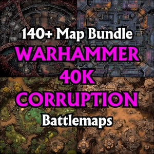 Plus de 140 cartes de bataille contre la corruption pour Warhammer 40K, grilles de combat RPG, D&D, cartes sur table, détails détaillés, villes de Grimdark, ruines infestées, chaos