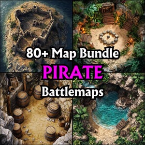 80+ Pirate Map Map, RPG Landkarten, Tabletop Maps, Hohe Details, Hohe See, Schiffe, Inseln, Swashbuckling Adventures