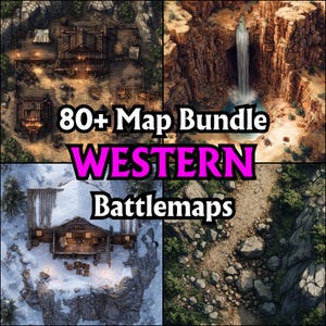 80+ Western Map Bundle, RPG Tabletop Maps, D&D, Tabletop Maps, High Detail, Frontier Towns, Wüstenschluchten, Wild West Adventures