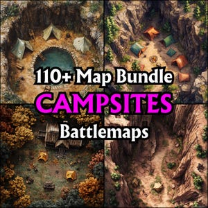 110+ Campsite Map Bundle, RPG Maps, Tabletop Maps, High Detail, Wildnis, Campingplätze, Adventure Encounters