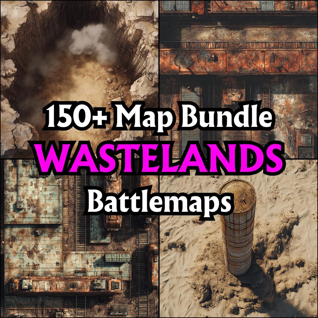 150+ Wastelands Battlemap Bundle, RPG Battle Grids, D&D, Tabletop Maps ...