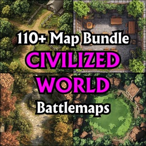 110+ Civilized World Battlemap Bundle, RPG Battle Grids, D&D, Tabletop Maps, High Detail, Cities, Towns, Markets, Castles, Noble Estate