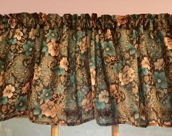 paisley valances for windows yellow kitchen gold metallic floral paisley on brown cotton window curtain valance 43 valance etsy paisley valances for windows yellow kitchen gold metallic floral paisley on brown cotton window curtain valance 43 valance etsy