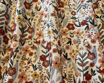 Classic Botanical Cotton Valance: Farmhouse Rustic Decor, 40”Wx14"L