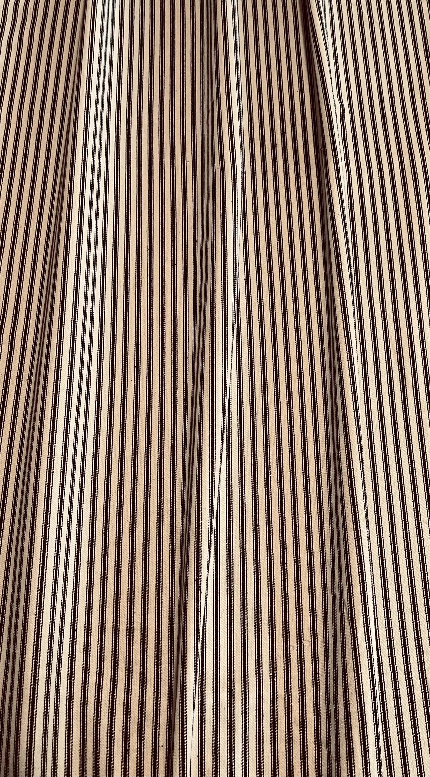 Farmhouse Ticking Stripe Curtains: Vintage Black & Cream Set
