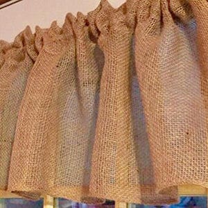 Rustic Cabin Burlap Valance Country Window Curtain Primitive 52"w x15"L Farmhouse Burlap Natural Decor Outdoor Style Gift Free Shipping