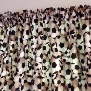 New  Cotton  Window Curtain Valance made from Sport Soccer Ball Game  fabric