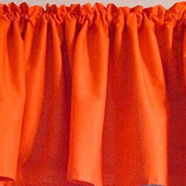 Hot Summer Valance ideas Window Curtain Valance made from solid tangerine orange citrus fabric orange home furnishings drapery valance