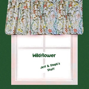 Wildflower Garden Valance: Farmhouse Cottagecore Style (43&quot;x14&quot;)
