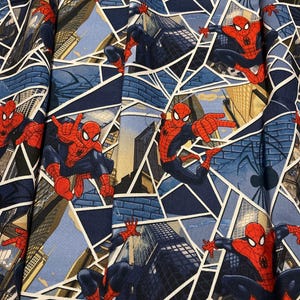 Hero Spiderman Cotton Valance: Boys Bedroom Blue Window Curtain (43&quot;W x 14&quot;L)