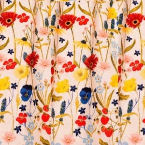 Floral Valance: Colorful Summer Flowers, Handmade 42&quot;W x 14&quot;L