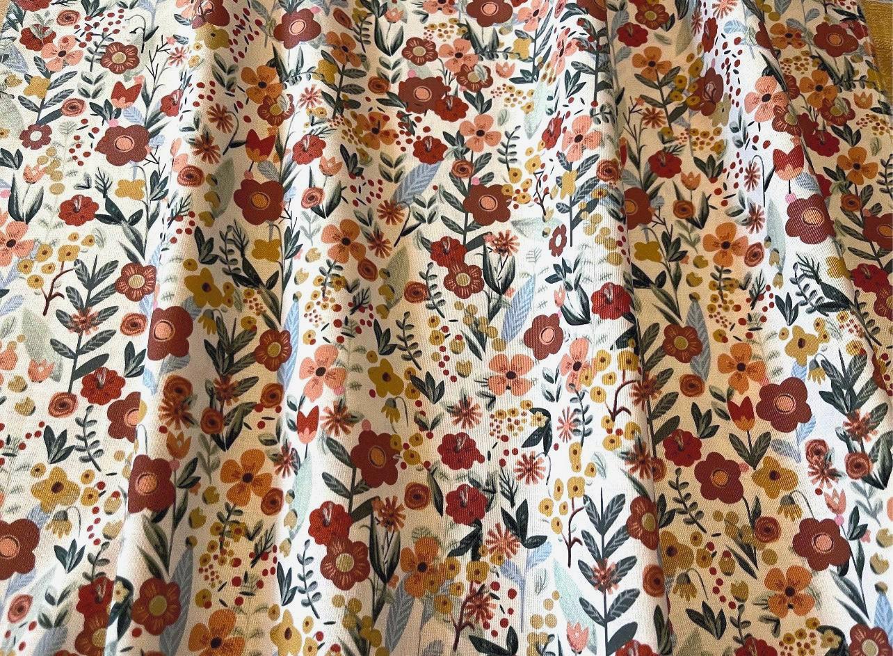 Earth Tones Floral Curtains Botanical Farmhouse Flowers Curtain 2 Panels Tiebacks 43"W Length 24" to 96" Gift Idea for Home free ship 35