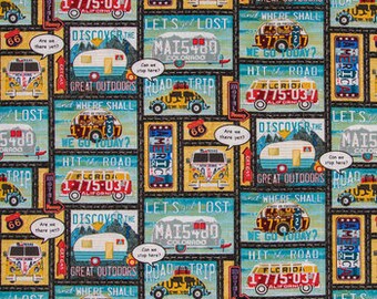 Road Trip,  License PLates,  Valance, Topper,  handmade from  Cotton Fabric fabric,  40"W x 15"L, Gift idea