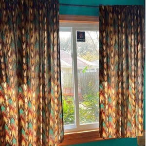 Southwestern Curtains: Native American Tribal Decor, Rustic Western Style, Primitive Earthy  Homestead