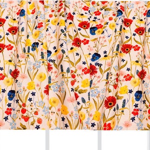 Wildflower Floral Valance: Colorful Summer Window Treatment, 42&quot;W x 14&quot;L