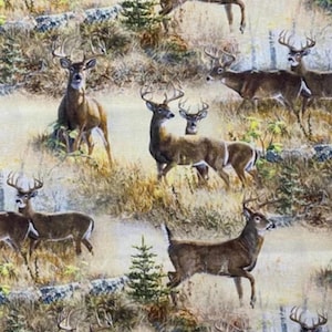 Wild Deer Cotton Valance Fabric  Window Curtain Valances, 43"W x 14L, Free Ship on , Window wider than 29", need 2