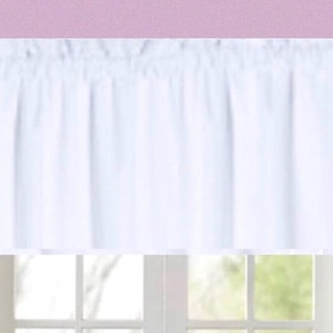 White Cotton Window Valance: Handmade Bright Decor (52&quot;W x 15&quot;L)